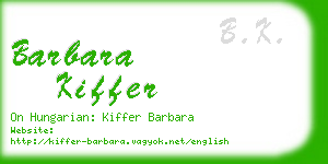 barbara kiffer business card